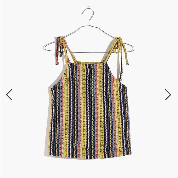 Madewell Texture and Thread Tie Shoulder Tank Top - Picture 1 of 6
